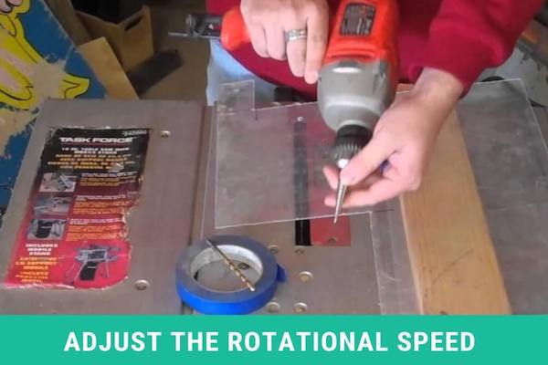 Adjust drill hole by the rotational speed