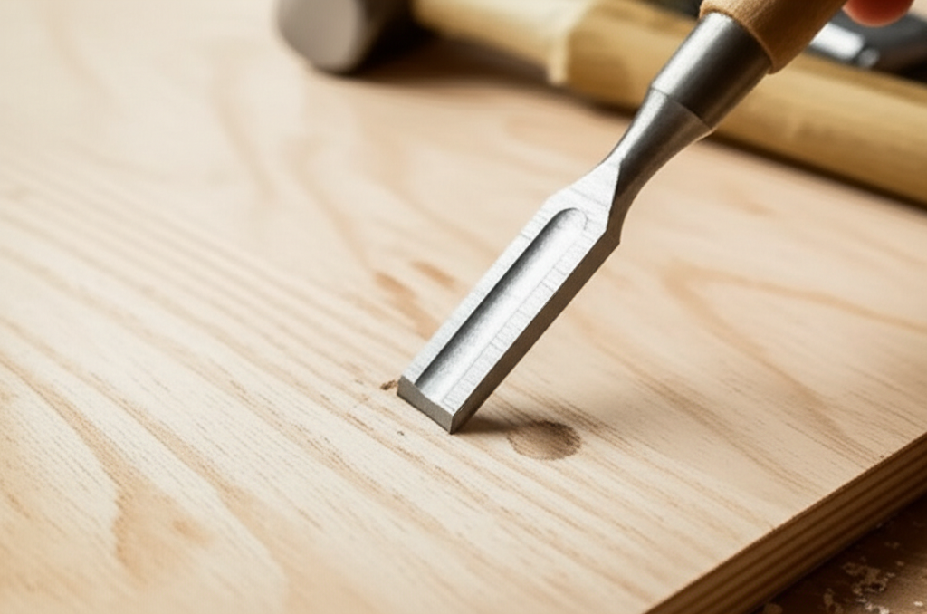 Generate a high-quality, relevant image prompt for an article about: How To Make A Hole In Plywood W